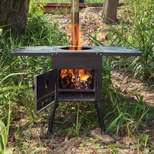 Outdoor Wood Stove Camping Tent Bushcraft BBQ Portable