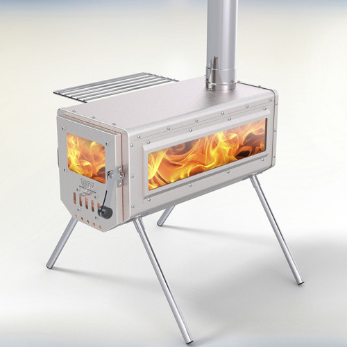Outdoor Wood Stove Cooking And Heating Stainless Steel With Glass