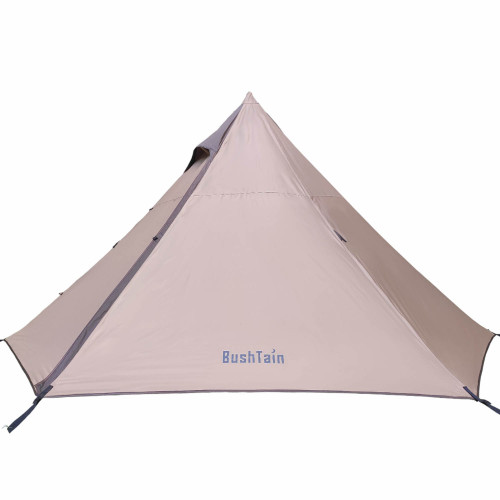 Bushtain Camping Tent Waterproof & UV Absorbing Teepee Tent for 3-5 People (Khaki)
