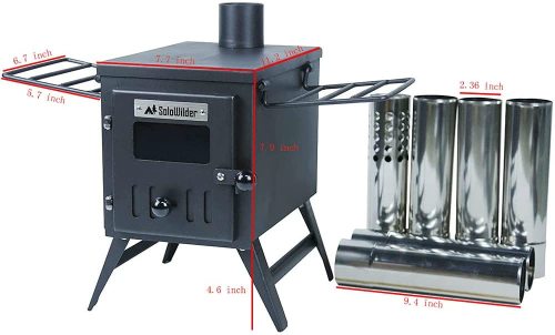 SoloWilder Camping Tent Stove Small Portable Wood Burning Heater, Outdoor Cooking And Heating