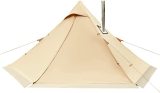 KingCamp Torino Hot Tent with Stove Jack Wind-Proof Warm Winter Canvas Tent for Cold Weather Camping Teepee Hot Tent with Snow Skirt for Solo Winter Camping Hiking Hunting Luxury Camping Tipi Tent