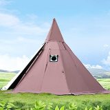 Waterproof Adult Camping Tipi Indian Teepee Pyramid Tent with Stove Hole
