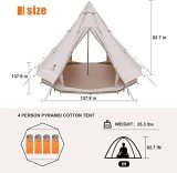 CAMEL CROWN 4/5 Person Canvas Bell Tent w/Stove Jack Luxury 4 Season Tent Waterproof Breathable Backpacking Tent for Outdoor Camping/Glamping