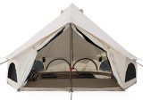 WHITEDUCK Avalon Canvas Bell Tent - Luxury All Season Tent for Camping & Glamping Made from Premium & Breathable 100% Cotton Canvas w/Stove Jack, Mesh