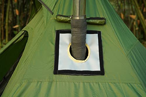 SoloWilder Hot Tent Stove Jack Fireproof Chimney Webbing with 2 Clamps