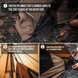 OneTigris Rock Fortress Hot Tent with Stove Jack Bushcraft Shelter, 4~6 Person, 4 Season Tipi Tent for Family Camping Hunting Fishing Waterproof Wind-Proof.