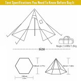 FireHiking Ultralight Hot Tent with Stove Jack Teepee Tent for 1 Person