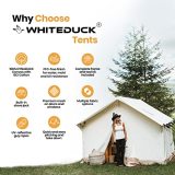 WHITEDUCK Alpha Canvas Wall Tent – Waterproof 4 Season Outdoor Camping & Hunting Tent w/Heavy Duty Aluminum Frame & PVC Floor for Large Groups Families & Outfitters