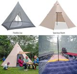 KAZOO Family Camping Tent Large Waterproof Tipi Tents 8 Person Room Teepee Tent Instant Setup Double Layer