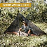 OneTigris Mesh Teepee Tent, Ultralight 1 Person Inner Mesh Tent with Waterproof Bathtub Floor for Outdoor Camping Hiking Backpacking Bushcraft Tarp Hot Tent Shelter