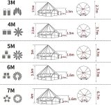UNISTRENGH 4 Season Large Waterproof Cotton Canvas Bell Tent Beige Glamping Tent with Roof Stove Jack Hole for Camping Hiking Christmas Party