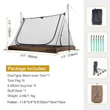 OneTigris 2 Person Mesh Tent, 3 Openings Screen Shelter with Waterproof Bathtub Floor for Outdoors Camping Lightweight Backpacking Thru-Hiking Travel Patio