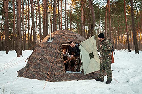 Russian-Bear Hot Tent with Stove Jack for 8 People All-Season for Camping  Fishing Hunting Double Layer Waterproof Tent with Windows UP5