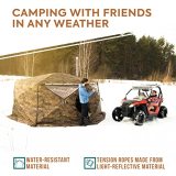 Russian-Bear Hot Tent with Stove Jack for 3 – 8 People All-Season for Camping Fishing Hunting Double Layer Waterproof Tent with Windows Hexagon Camouflage