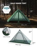 Gonex Lightweight 1 Person Hot Tent with Stove Window, PU3000 Waterproof 2 Layer Backpacking Tent with Aluminum Main Pole, 3 Season Tipi Tent for Camping, Hunting, Fishing, Military Tent, Bushcraft Shelter