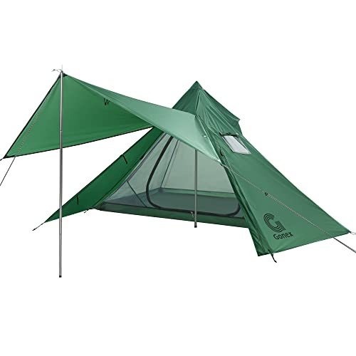 Gonex Lightweight 1 Person Hot Tent with Stove Window, PU3000 Waterproof 2  Layer Backpacking Tent with