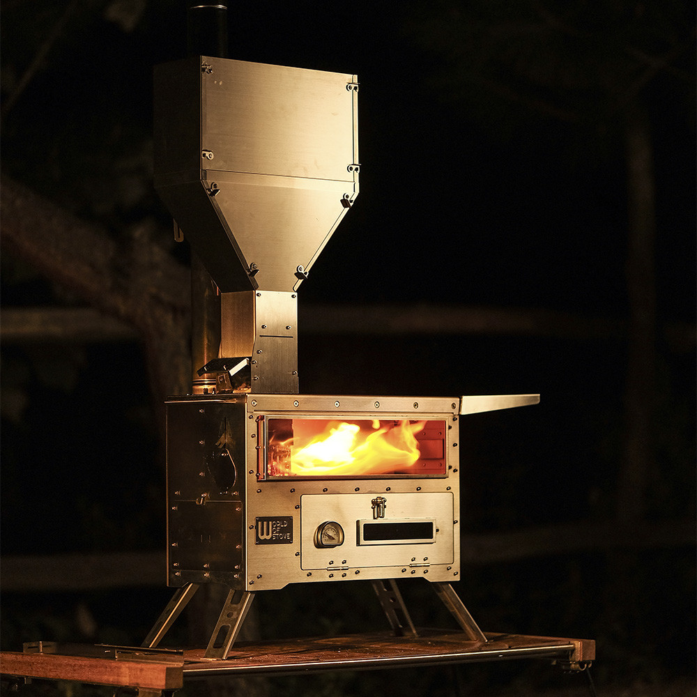  Camping Pellet Stove in tent