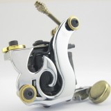 One Silver Top Tattoo Machine Gun 10 Wraps Coil For Kit Power Set Tattoo Tools Supply