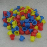1000PCS #8 Small Disposable Plastic Yellow/Red/Blue/Clear Eyebrow Makeup Pigment Container Tattoo Ink Caps Cups Accessories Supply