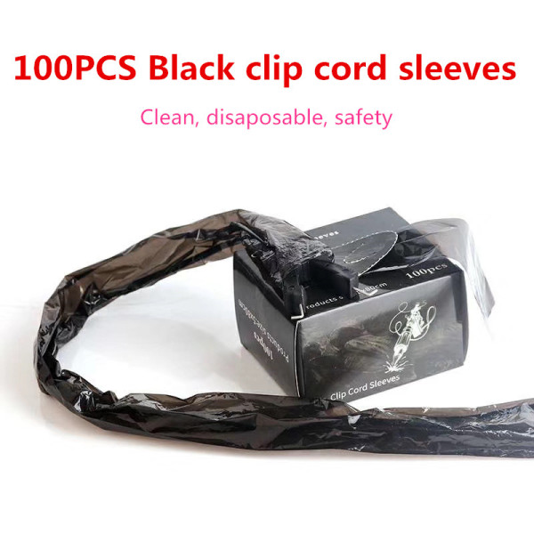 100PCS Black Disposable Covers Bags Sleeves For Tattoo Machine & Clip Cord Accessories Supply