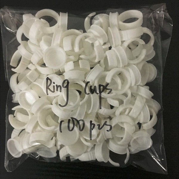100PCS 17mm Large Size Tattoo Permanent Makeup Ring Cup Caps Holder Supply