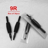 30PCS 19mm Black Disposable Tattoo Grip With Tip Tubes For Permanent Tattoo Machine Gun Tools Accessories Equipment Supply