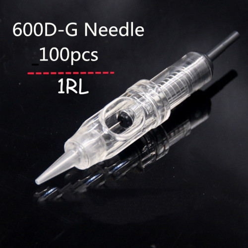 100PCS/Lot 600D-G 1RL Disposable Sterilized Permanent Makeup Cartridge Needles Tips For Eyebrow Lip Makeup Tattoo Machine Supply
