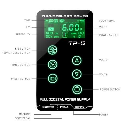 One Pro Upgrade Touch Screen TP-5 Intelligent Digital LCD Tattoo Machine Power Equipment Supply