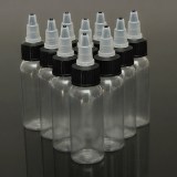 10PCS 30ml 1OZ White Twist Cap Empty Plastic Tattoo Ink Pigment Clear PET Bottle Supply