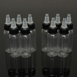 10PCS 60ml 2OZ White Twist Cap Empty Plastic Tattoo Ink Pigment Clear PET Bottle Supply