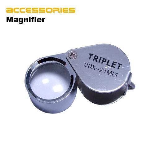 Mini Triplet Jeweler Eye Loupe Magnifier Magnifying Glass 20X 21mm