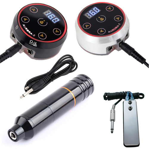 Rotary Tattoo Machine Pen With Pro Mini AURORA-2 LED Touch Pad Tattoo Power Supply