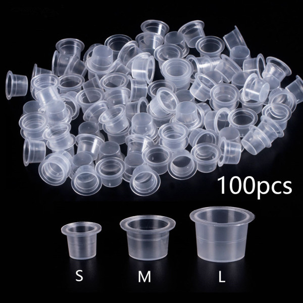 100PCS Size 8/12/15MM Tattoo Ink Cups Caps For Professional Permanent Tattoo Accessories Supply