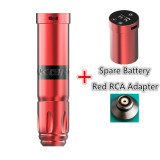 Battery Pen With Spare Battery  RCA Adaptor - Red