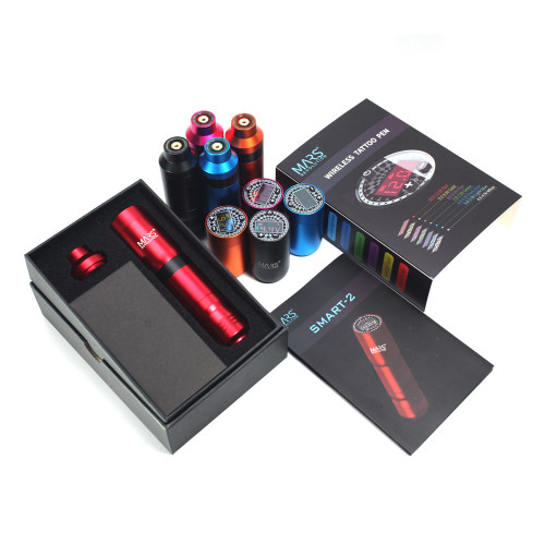 One Wireless Tattoo Pen Machine With Battery And RCA Adaptor Colorful Screen For Tattoo Needle Cartridges Supply