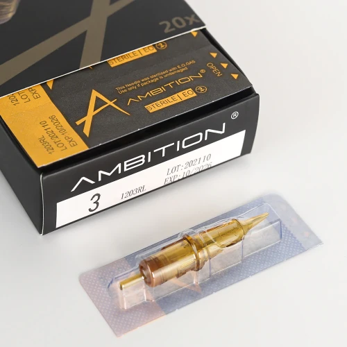 Box Of 20PCS Ambition Golden Armor Cartridge Tattoo Needles