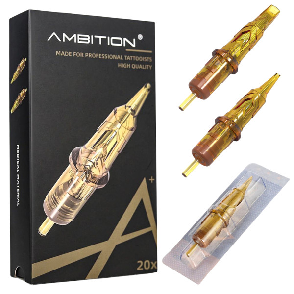 Box Of 20PCS Ambition Golden Armor Cartridge Tattoo Needles