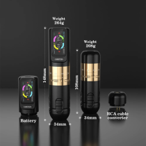 Ambition Seher Wireless Tattoo Machine Pen W 2.2-4.2mm Adjustable Stroke 2400mAh Touching Screen Battery