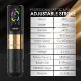 Ambition Seher Wireless Tattoo Machine Pen W 2.2-4.2mm Adjustable Stroke 2400mAh Touching Screen Battery