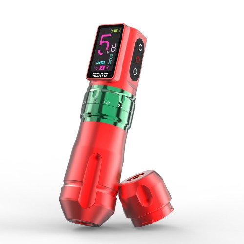 New ROKYO Wireless CR07 2000mAh Rechargeable Battery Cartridge Tattoo Pen Machine Set
