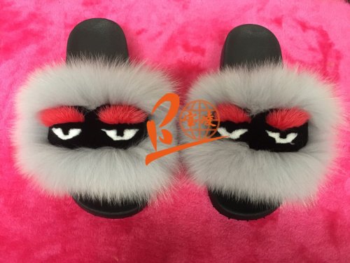 BLFM Monster Fox Fur Slippers