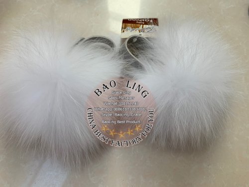 BLBW Super Cute Baby White Fur Slides Slippers