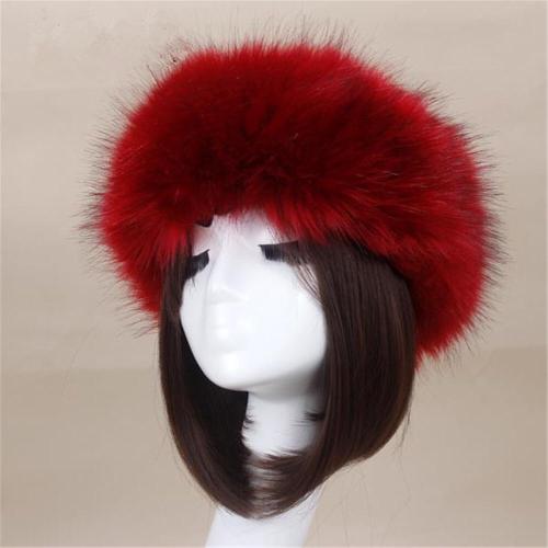 BLFFHWB Hot Sale Best Quality Wine Red Faux Fur Headband