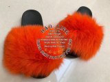 BLFBO Orange Biggest Fox Fur Slides