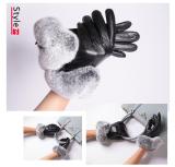 BLFG Real Wool Leather Rex Rabbit Fur Gloves