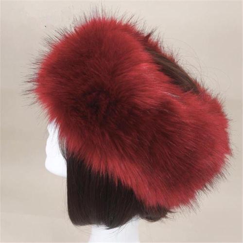 BLFFHWB Hot Sale Best Quality Wine Red Faux Fur Headband