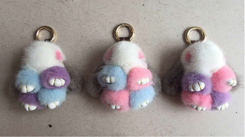 BLMBFK Mink Fur Bunny Keychains