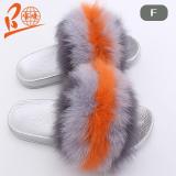 BLFSGDC Sliver Gold Sole Different Color Fox Fur Slippers