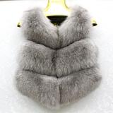 BLRFV03 Fashion Strips Real Fox Fur Vest