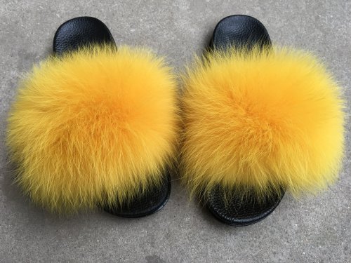 BLFSCG Ginger Color Fox Fur Slippers